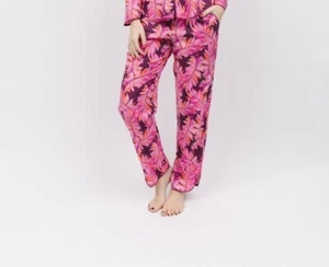 Cyberjammies Pyjama Pant Cotton Modal Women Carina Magenta Palm Leaf Print