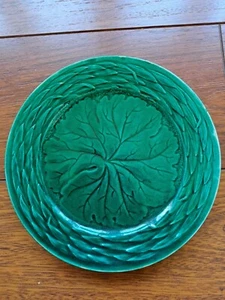 VINTAGE PLATE MAJOLICA CLAIREFONTAINE FRANCE GREEN CORLOR circa 1900s' - Picture 1 of 7