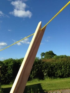 Wooden Extendable Washing Line Prop Pole UK Handmade NaturalWood Adjustable Size - Picture 1 of 9