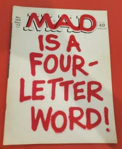 Vintage MAD Magazine #163 December 1973 "MAD Is A Four Letter Word" cover - Good - Picture 1 of 3