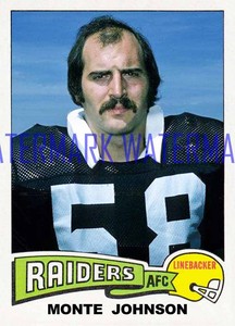 Monte Johnson 1975 Oakland Raiders ACEO custom card + back!