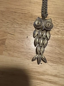 VTG AVON OWL PENDANT 29” Necklace GOLDTONE - Picture 1 of 5