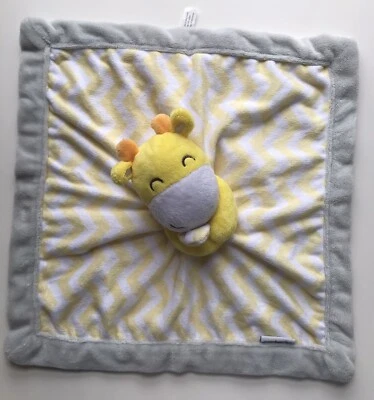 Carters YELLOW GRAY WHITE GIRAFFE Chevrons Plush Baby Toy LOVEY SECURITY BLANKET - Image 1 of 4