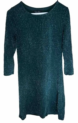 Trixxi Green Shimmer Dress Size M - Image 1 of 3