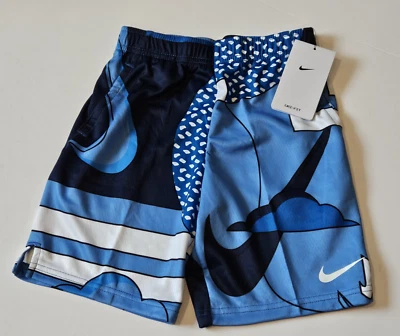 Nike Little Boys 4 Blue White Black Just Do It Shorts Short Pants Summer Soccer - Image 1 of 2
