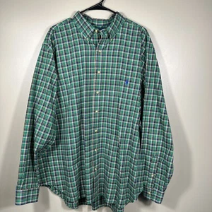 Ralph Lauren Classic Fit Plaid Green Long Sleeve Button Shirt Men's 2XB - Picture 1 of 6