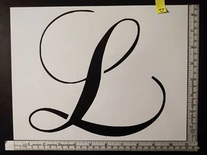 Große große kursive Schrift Buchstabe L 11"" x 8,5"" individuelle Schablone SCHNELLER KOSTENLOSER VERSAND - Bild 1 von 2