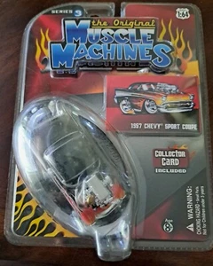 1957 '57 CHEVY BEL AIR SPORT COUPE BLACK MUSCLE MACHINES THE ORIGINAL DIECAST - Picture 1 of 2