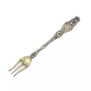 Antique 1902 Whiting Mfg. Co. Sterling Silver Oyster Fork - Lily - Picture 1 of 9