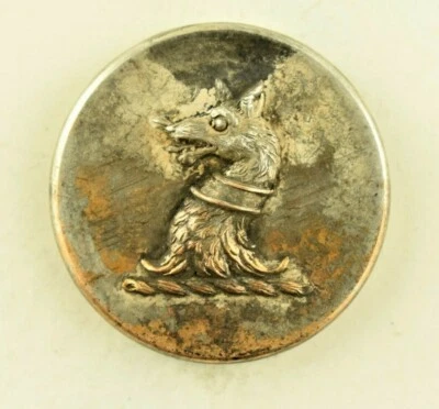 1850s Crest Livery Dog Wolf Hound Uniform Button Original F2AT - Image 1 of 2