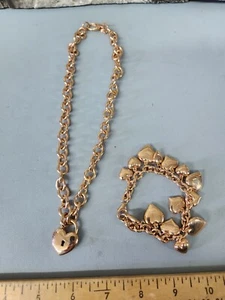Milor Bronze Italy Heart Pendant Necklace And 7.5" Bracelet  - Bild 1 von 8
