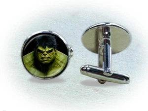 Hulk Manschettenknöpfe oder Krawattenklammer - Superheld Manschettenknöpfe - Bild 1 von 4