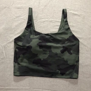 Old Navy Active Sports Bra Women's Large Yoga Athleisure Camouflage Green Top - Picture 1 of 6