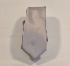 Maurio - Silver polyester Necktie Business Formal Tie - Picture 1 of 8