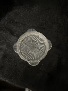 Vintage Clear Glass Ashtray 4" Round Thick Glass 4 Slots - Picture 1 of 10