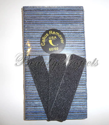 50pc Black Callus File 60/60 Grit 5x1" Small Jumbo Callus Remover Blue Center - Image 1 of 3