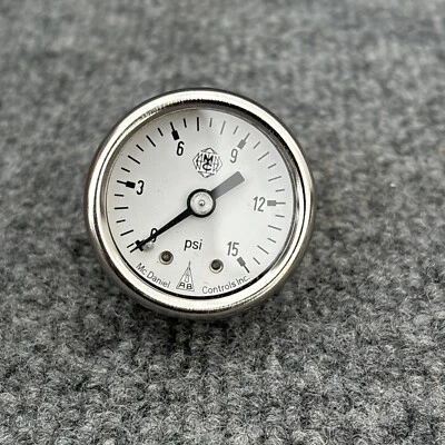 McDaniel Controls SAL AB50420 1-1/2" Dial 0-15 PSI 1/8 NPT Stailness Steel Gauge - Image 1 of 4