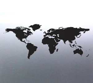 World map sticker for wall window car sticker 460mm long vinyl cut decal USA AUS - Picture 1 of 2
