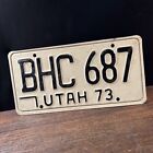 Vintage License Plate 1973 Utah BHC 687 Car Truck Automobile