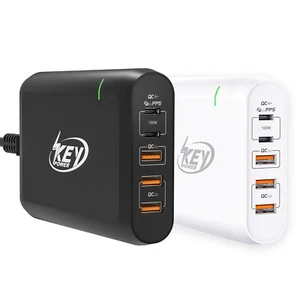 USB C Charger 100W 5-Port Power Fast Wall Quick Charger Station For iPhone iPad - Picture 1 of 12