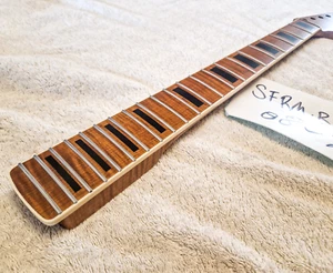 Roasted Flame Maple + Binding + Block Guitar Neck Satin 22 STEEL Fret Skunk UK! - Picture 1 of 17