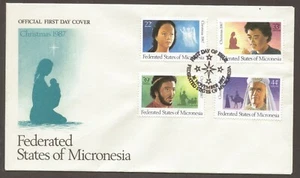 Juego de 4 estampillas de Navidad de Micronesia 1987 FDC - Imagen 1 de 1