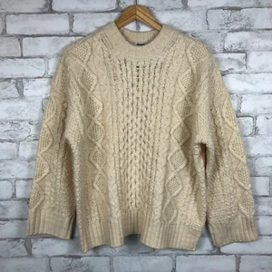 MADEWELL NWT Cable-Knit Oversized Antique Cream Sweater XS NO002 - Picture 1 of 5