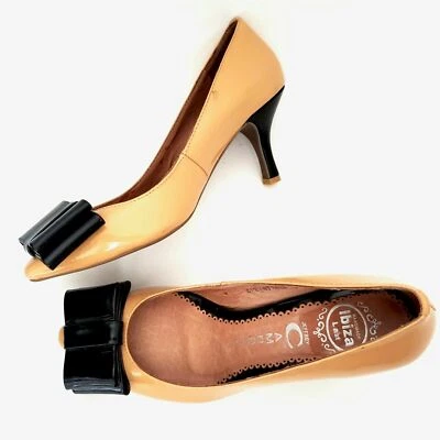 Zapatos de salón Jeffrey Campbell situación talla 5 Ibiza arco gatito tacones cuero negro tostado Foto 1 de 4