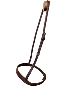 English Leather 3/4" Flat Cavesson Noseband - Pony - Brown - Ideal for Showing - Picture 1 of 3