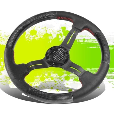 Volantes NRG Peformance 70 mm ranurados 3 radios 6 pernos puntada roja Foto 1 de 4