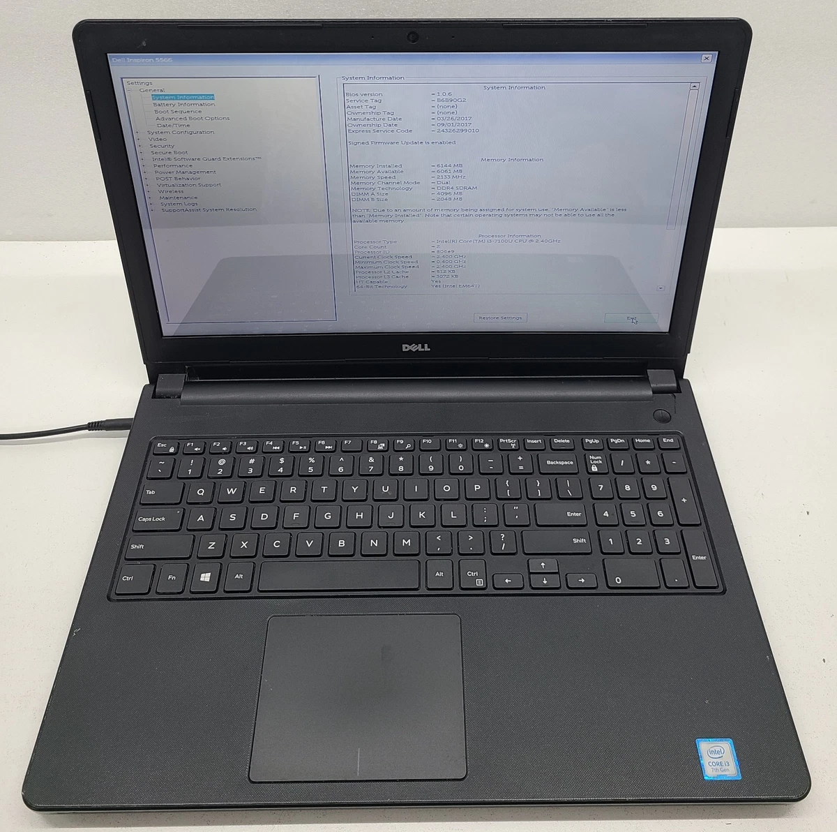 Dell Intel Core i3 7th Gen. PC Laptops & Netbooks 15-15.9 in