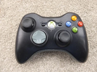 Microsoft Black Xbox 360 Wireless Controller Pad Fully Tested Working - Image 1 of 4