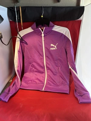 NUEVO CON ETIQUETAS PUMA Mujer T7 Chaqueta de Pista Púrpura Violeta/Blanco Talla M Foto 1 de 4