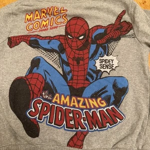 Marvel The Amazing Spider-man boys long sleeve Crew Neck sweatshirt Grey Size 5 - Picture 1 of 9