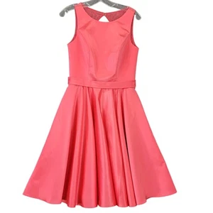 Allure Bridal Pink Midi Dress Sultry Formal Keyhole Sleeveless Zip Women Size 10 - Picture 1 of 12