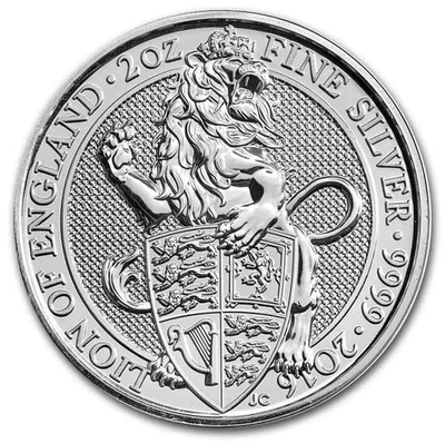 Gran Bretaña 2016 2 oz plata reinas bestia león de Inglaterra Foto 1 de 2