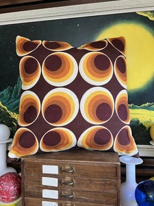 Almohada de cojín vintage años 70 mediados de siglo reinventada en cojín era espacial atómica - Imagen 1 de 6
