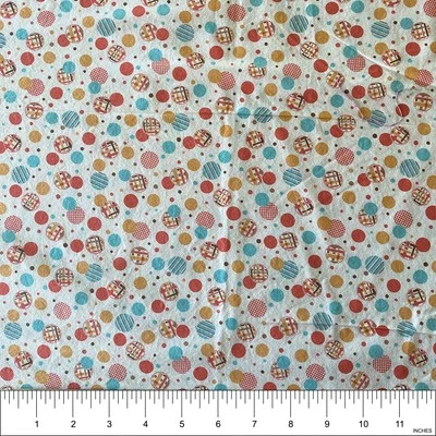 Quilt Gate Retro Dots & Plaid Circles Cotton Fabric Sew, Quilt | 35 ½"x44" - Image 1 of 2