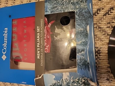 Conjunto de pijama mediano para hombre pijamas negro/rojo mezcla de algodón Columbia parte superior parte inferior polar  Foto 1 de 4