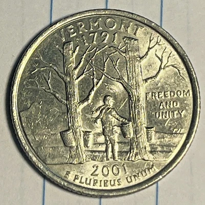 2001 D - Vermont - State Quarter 25C - Image 1 of 2