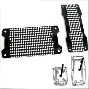 CAR Automatic Transmission Pedals ALLOY BLACK WHITE X 2 PIECES - Picture 1 of 2