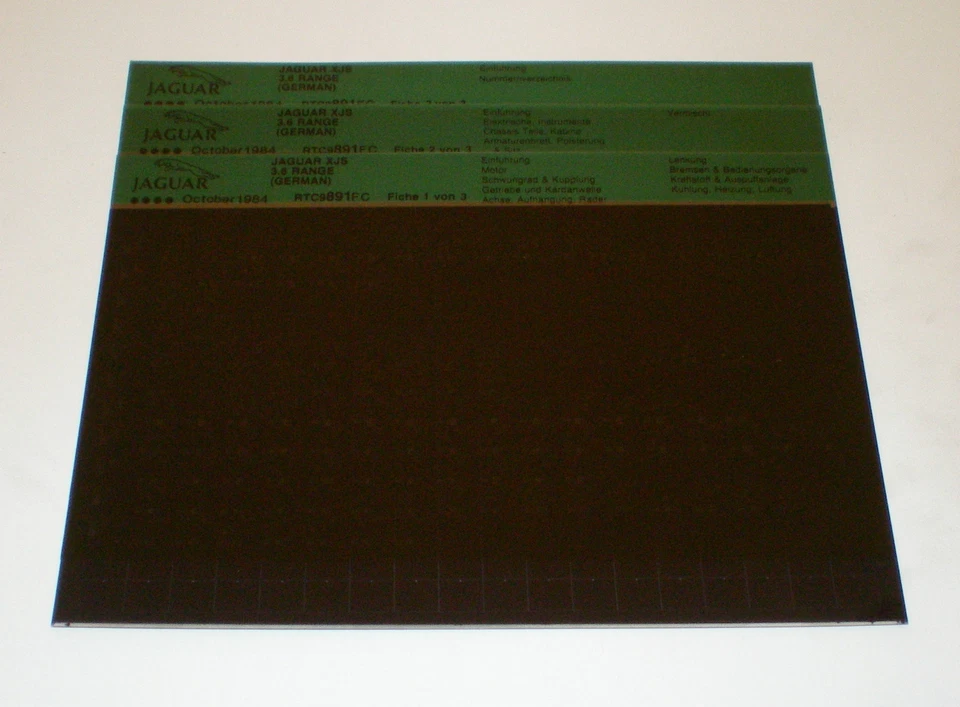Microfiche Catalogo Ricambi Jaguar XJ-S 3.6 - Stand 10/1984 - Immagine 1 di 1