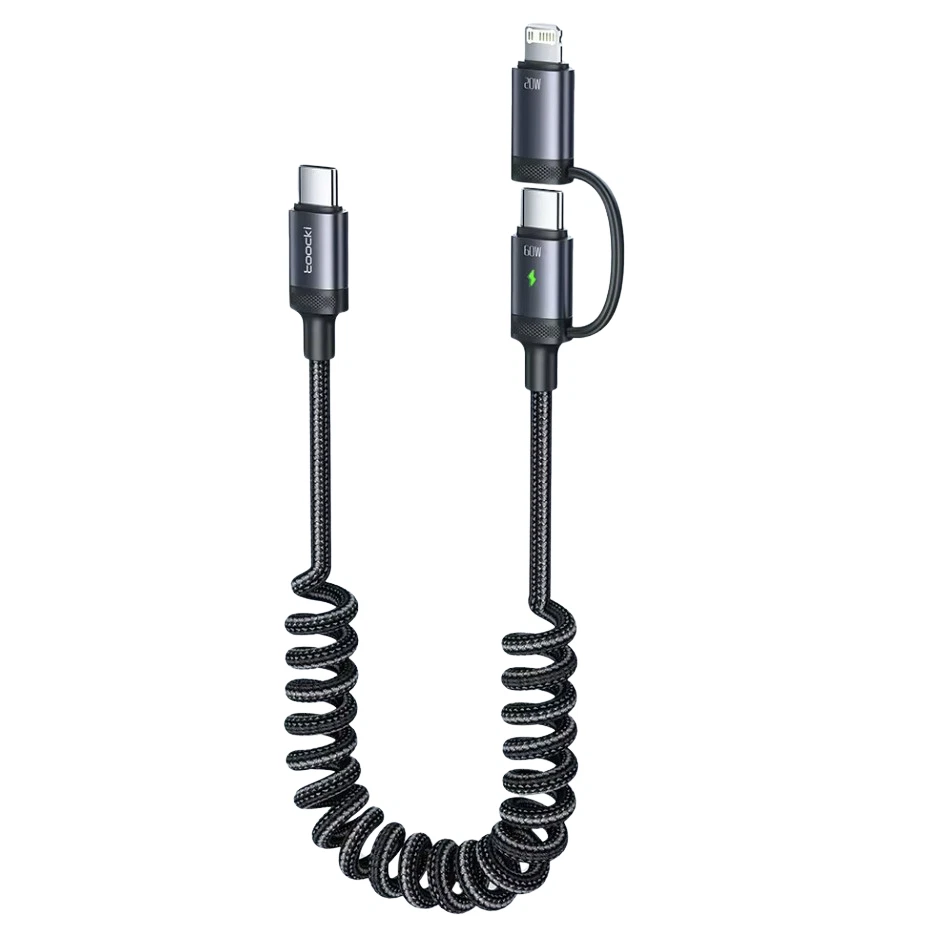 USB-C Kabel 60W Schnellladekabel Spiralkabel für iPhone Samsung Auto Ladekabel  - Bild 1 von 4