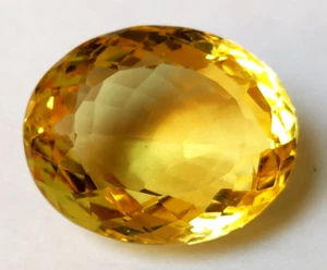 AAA+ Large Shiny Yellow Sapphire Oval Cut 76.60 Ct. Loose Gemstone @Pendant Gift - Picture 1 of 7