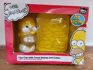The Simpsons Egg Cup With Toast Stamp And Cutter New Boxed Novelty Breakfast - Picture 1 of 5