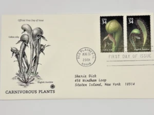 Carnivorous Plants 2001 stamps / first day of Issue - Picture 1 of 2