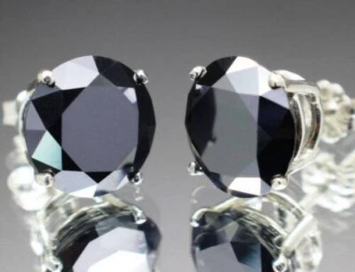 Aretes de diamantes negros de 8,00 quilates REGALO DE NAVIDAD PRECIO DE OFERTA Foto 1 de 4