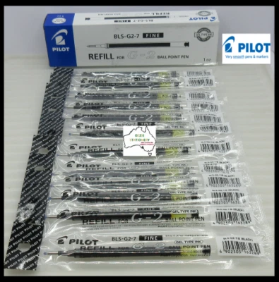 12 x BLACK Pilot G2 Ballpoint Pen Refill BLS-G2-7 0.7 Fine In Stock - image 1 of 4