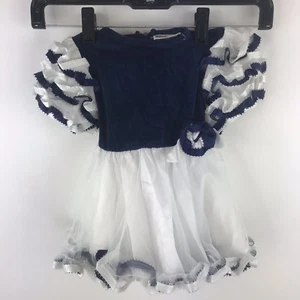 ISABABIES De Colección Azul Volantes Volantes Remolinos Mangas Puff Terciopelo Vestido Niña 24 - Imagen 1 de 8