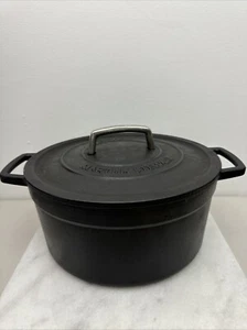 Martha Stewart Black 2 Pc Cast Iron Round Casserole Dish 6 Qt - Picture 1 of 11